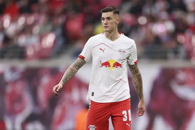 Benjamin Sesko in action for RB Leipzig