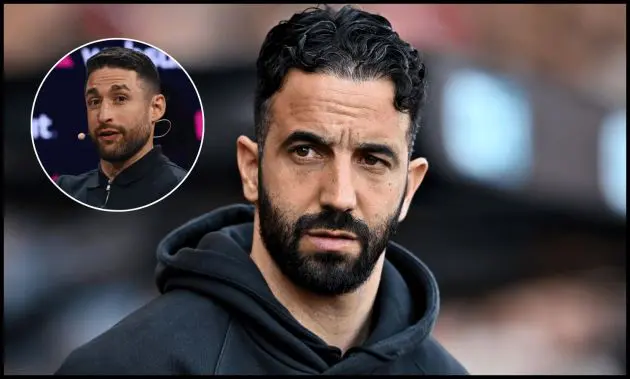 Ruben Amorim looks on from the touchline.