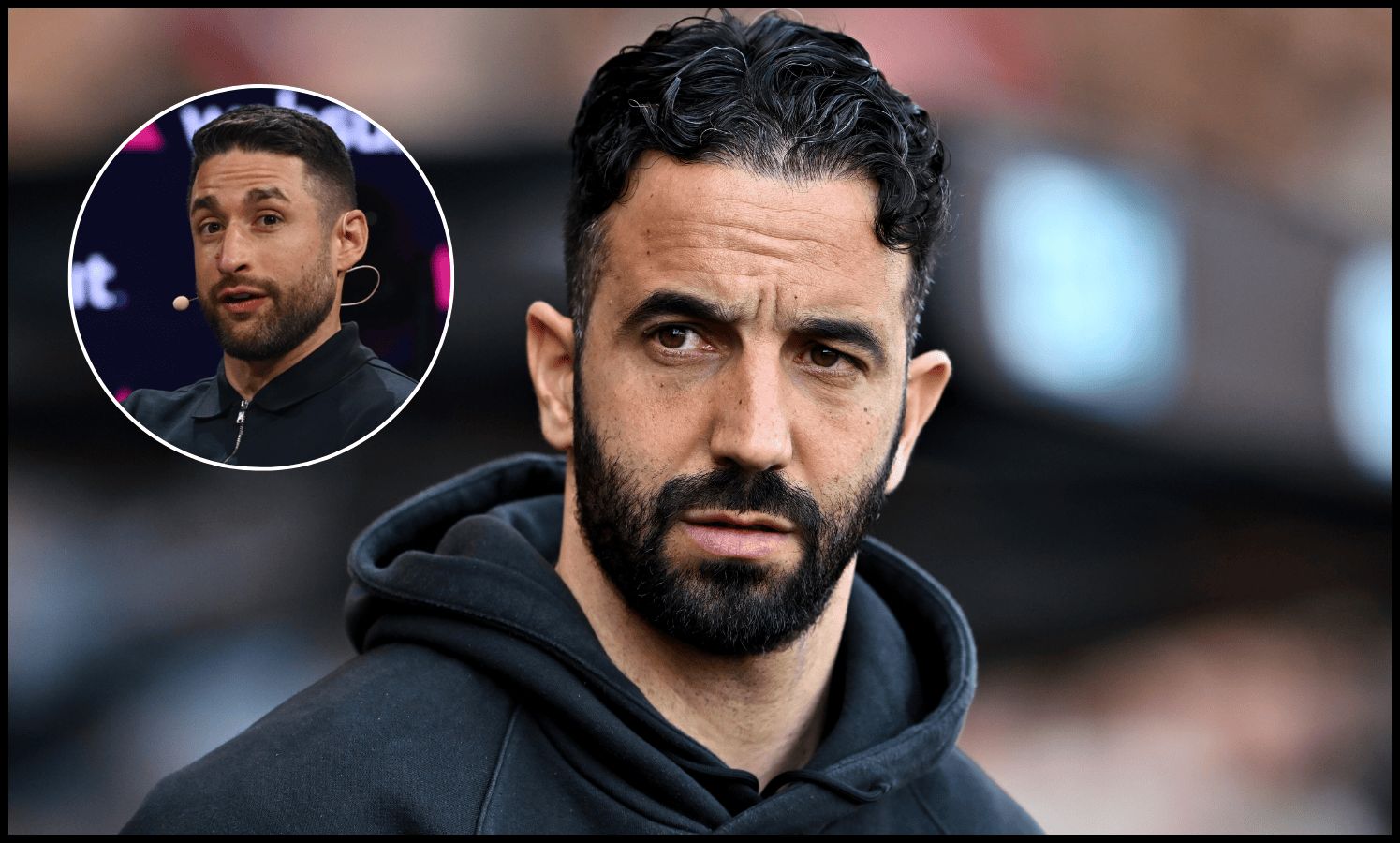 Ruben Amorim looks on from the touchline.