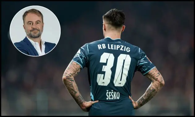 Benjamin Sesko’s shirt displays the number 30 while he plays for RB Leipzig.
