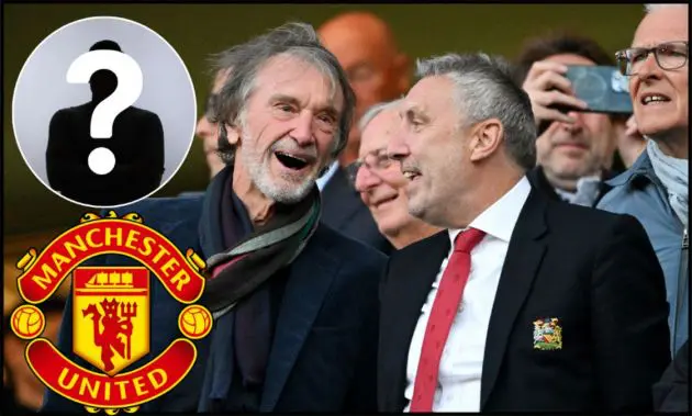 Jim Ratcliffe sharing a laugh with Man Utd technical director Jason Wilcox