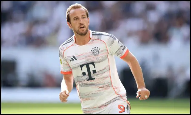 Harry Kane in action for Bayern Munich.