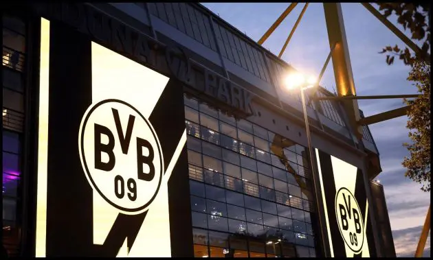 A general view outside Borussia Dortmund’s stadium.