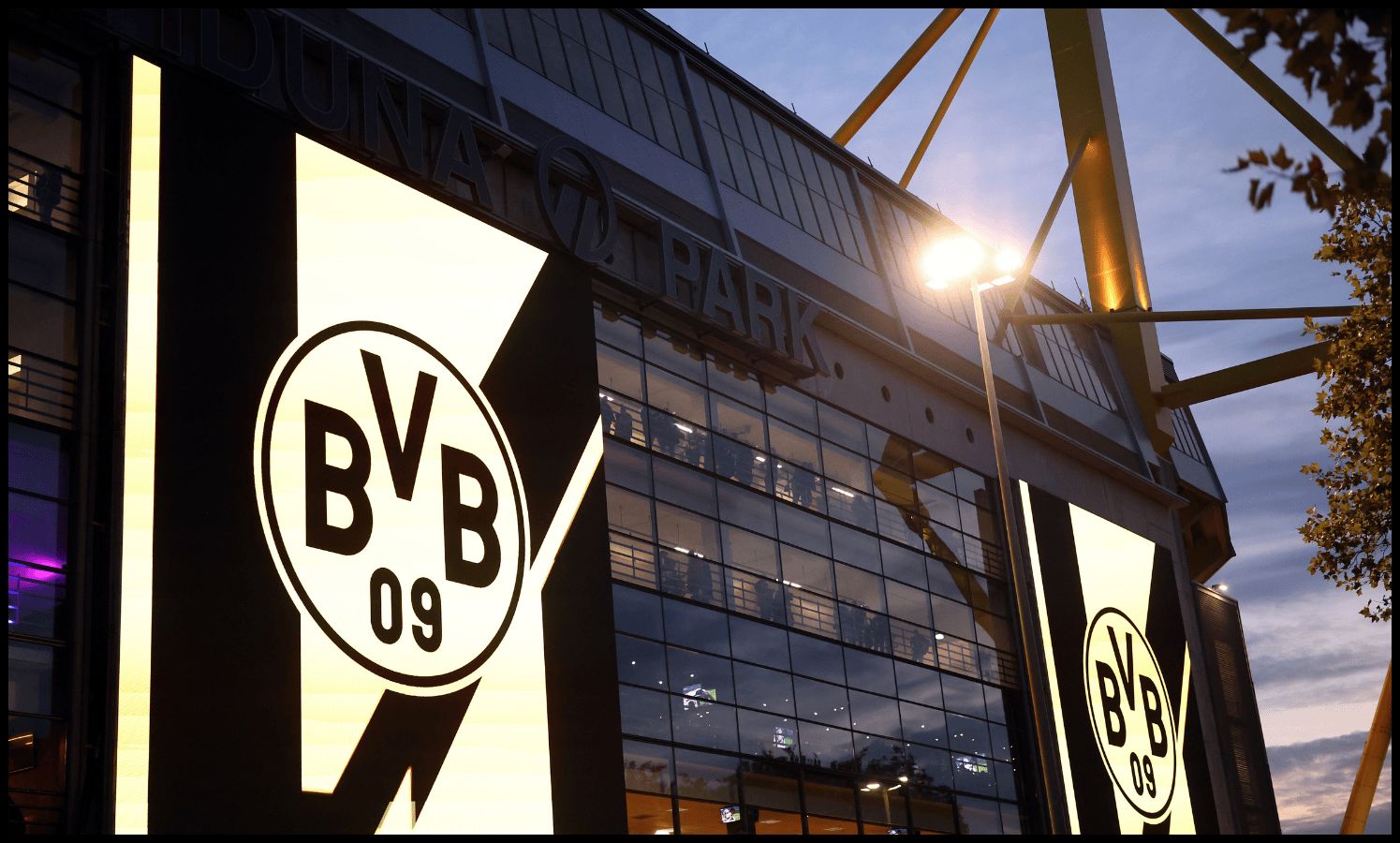 A general view outside Borussia Dortmund’s stadium.