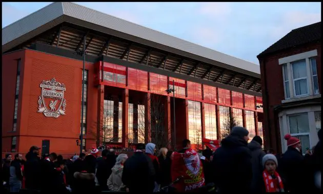A general view outside Liverpool’s Anfield stadium on matchday.