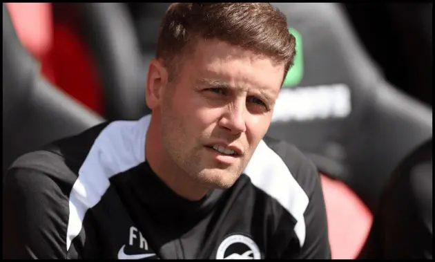 Fabian Hurzeler looks on from the dugout.