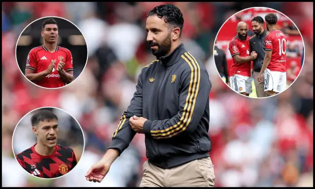 Ruben Amorim reacts after Man United’s pre-season win over Fiorentina.