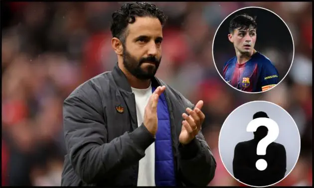 Ruben Amorim applauding Man Utd fans