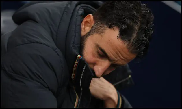 Ruben Amorim looking dejected