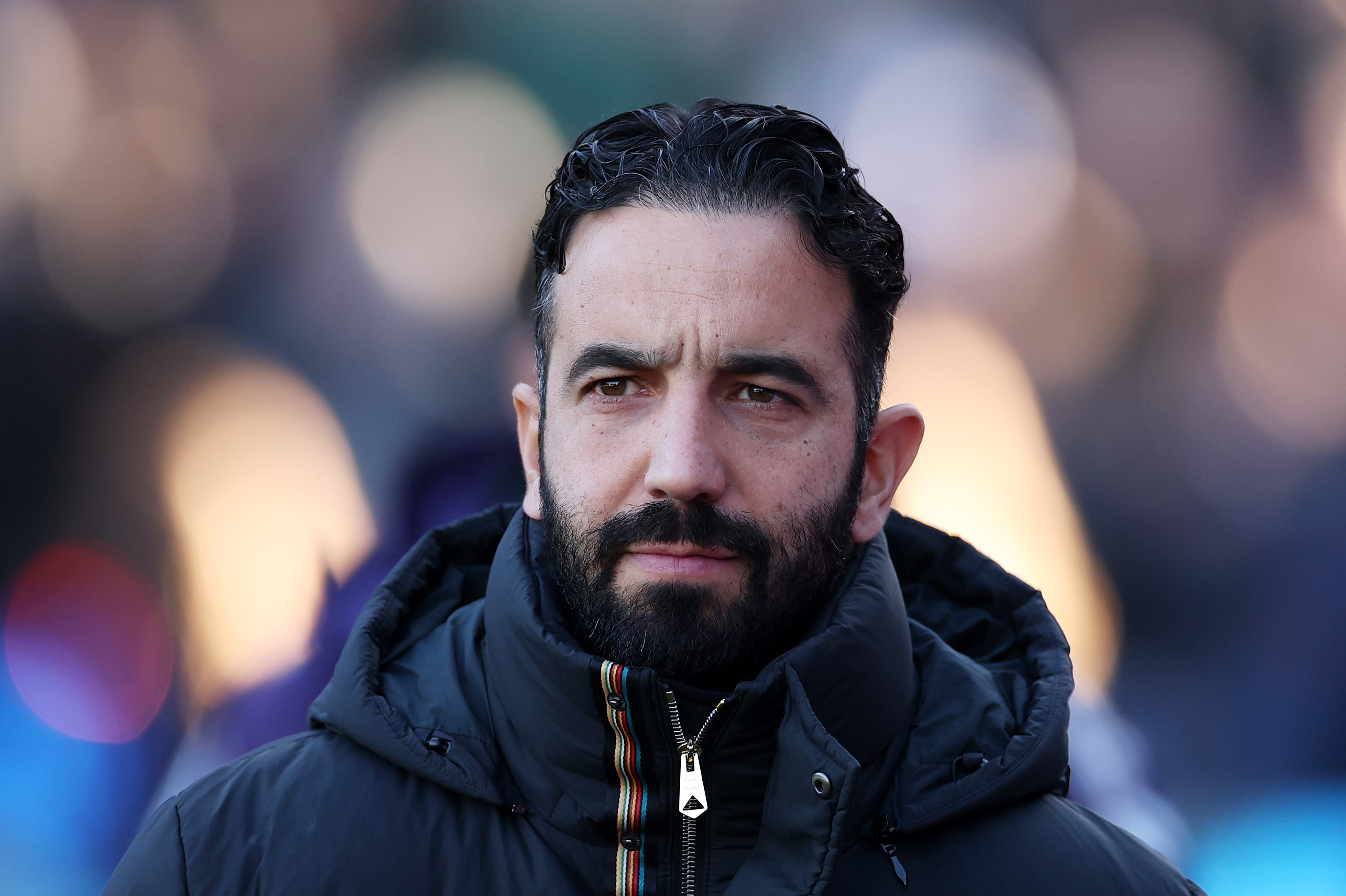 Ruben Amorim looks on at Selhurst Park.