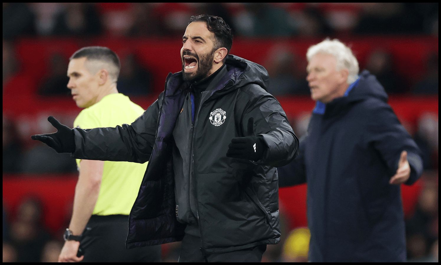 Ruben Amorim shouts from the touchline.