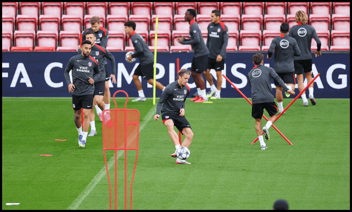 Conor Gallagher partakes in a training session with Atletico Madrid.