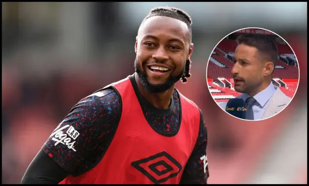 Antoine Semenyo smiles as he warms up for Bournemouth.