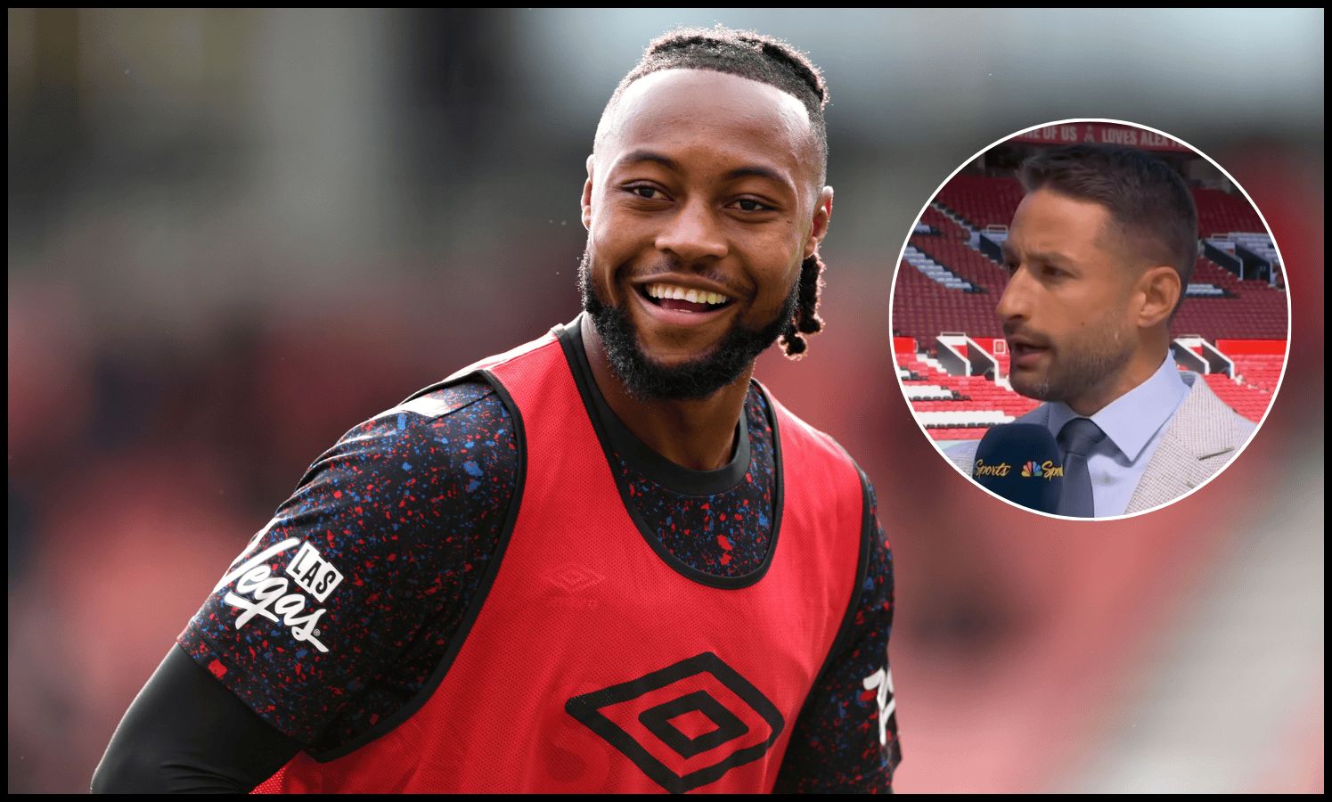 Antoine Semenyo smiles as he warms up for Bournemouth.