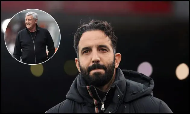 Ruben Amorim looks on on the touchline at Anfield.