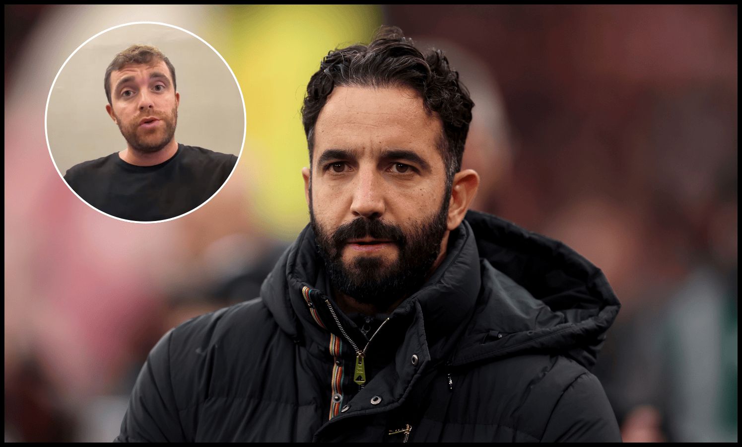 Ruben Amorim looks on from the touchline at Anfield.