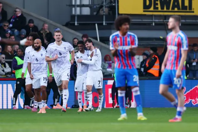 Man United players celebrating goal