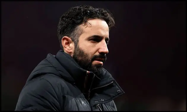 Ruben Amorim looks on after Man United’s draw with West Ham.