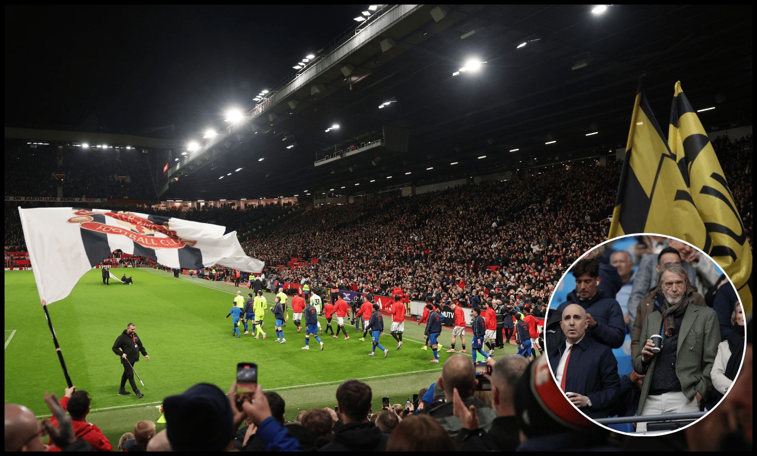 Man United and Bournemouth players walk out at Old Trafford.
