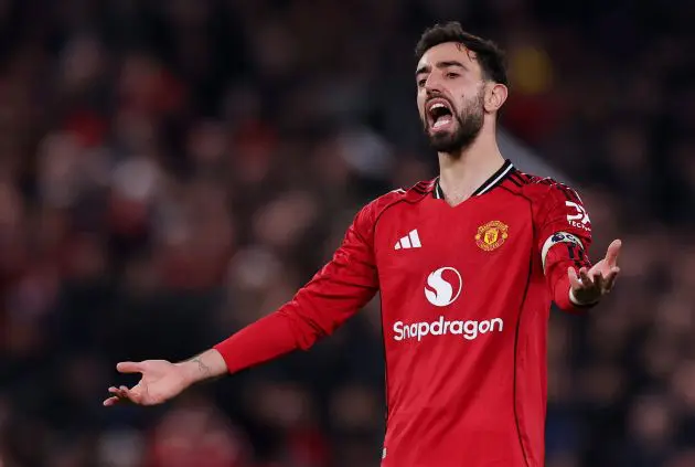 Bruno Fernandes looking frustrated