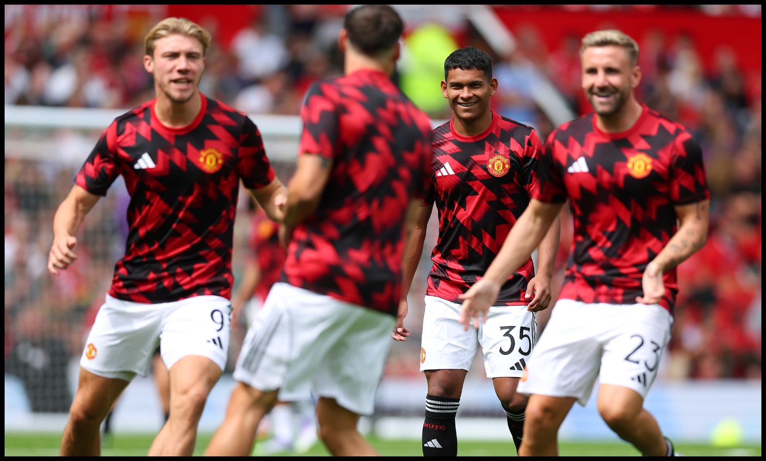 Diego Leon alongside Man Utd teammates