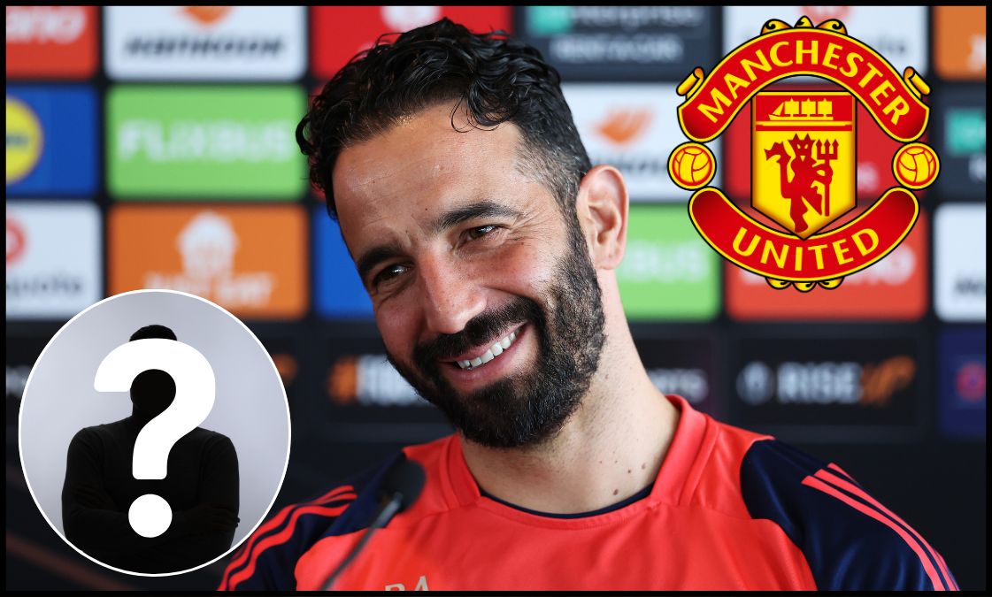 Ruben Amorim smiling in a press conference