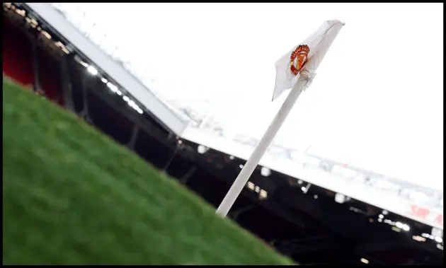 A general view of a Man United corner flag.