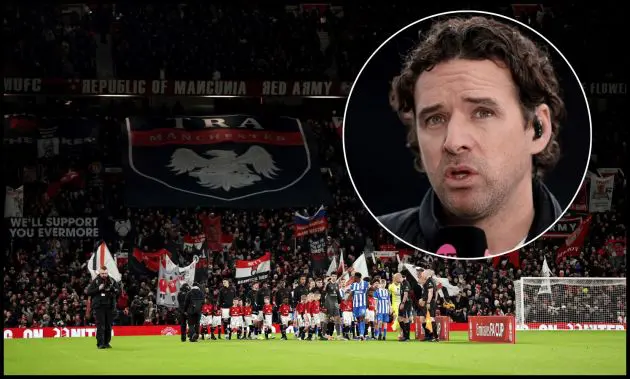 Man United and Brighton players walk out of the tunnel at Old Trafford.