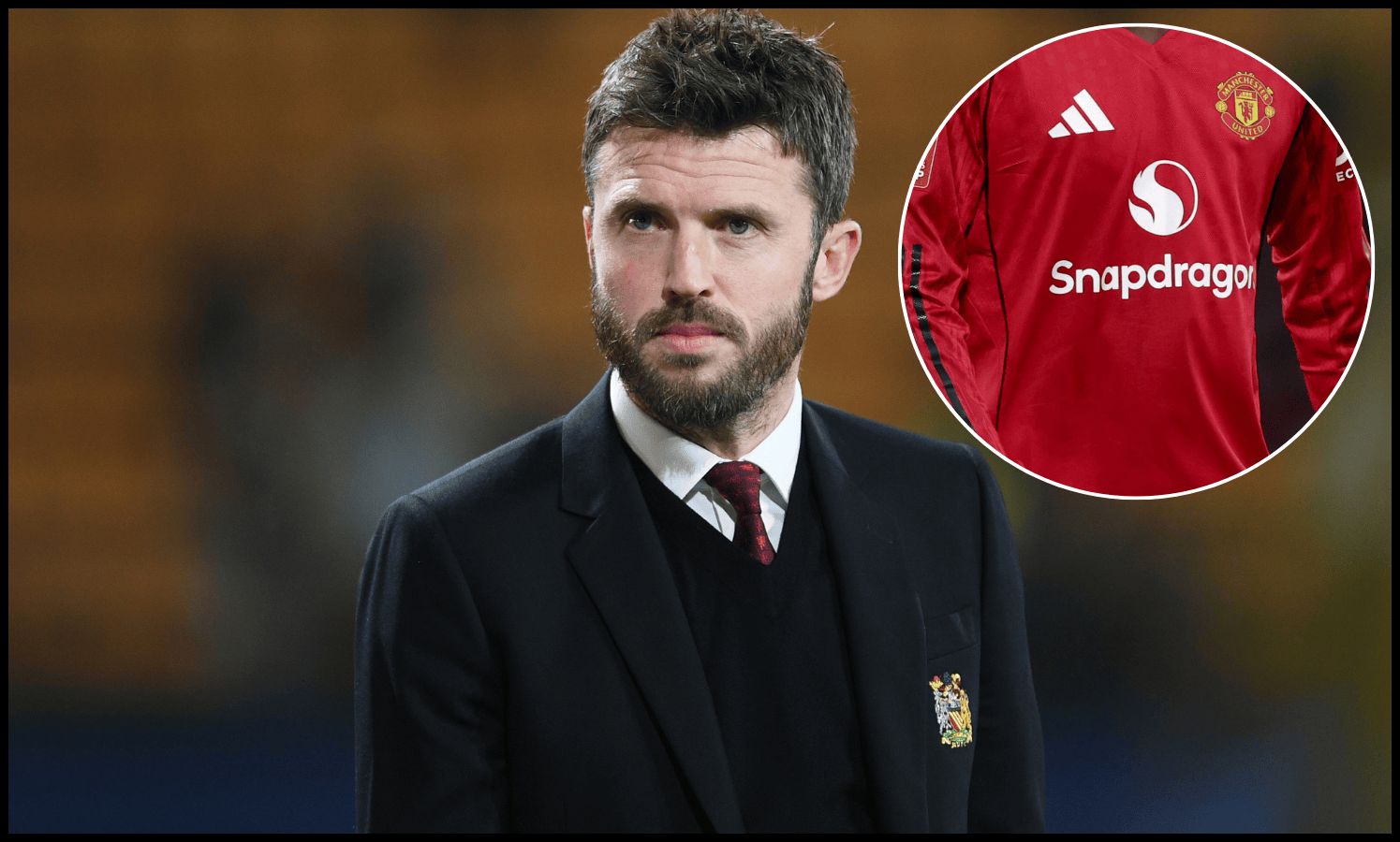 Michael Carrick looks on ahead of kick-off.
