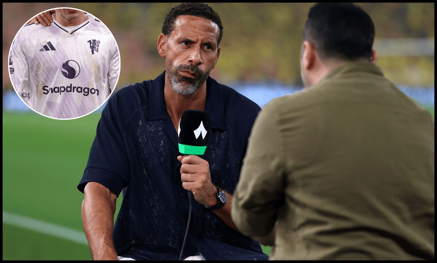 Rio Ferdinand looks on while on punditry.
