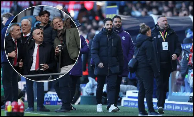Ruben Amorim walks down the touchline at Elland Road.