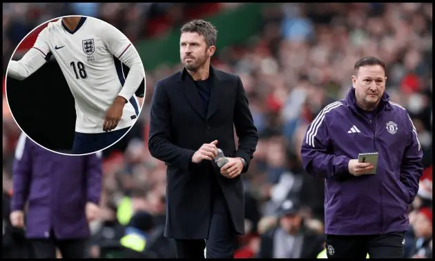 Michael Carrick makes his way down the touchline.