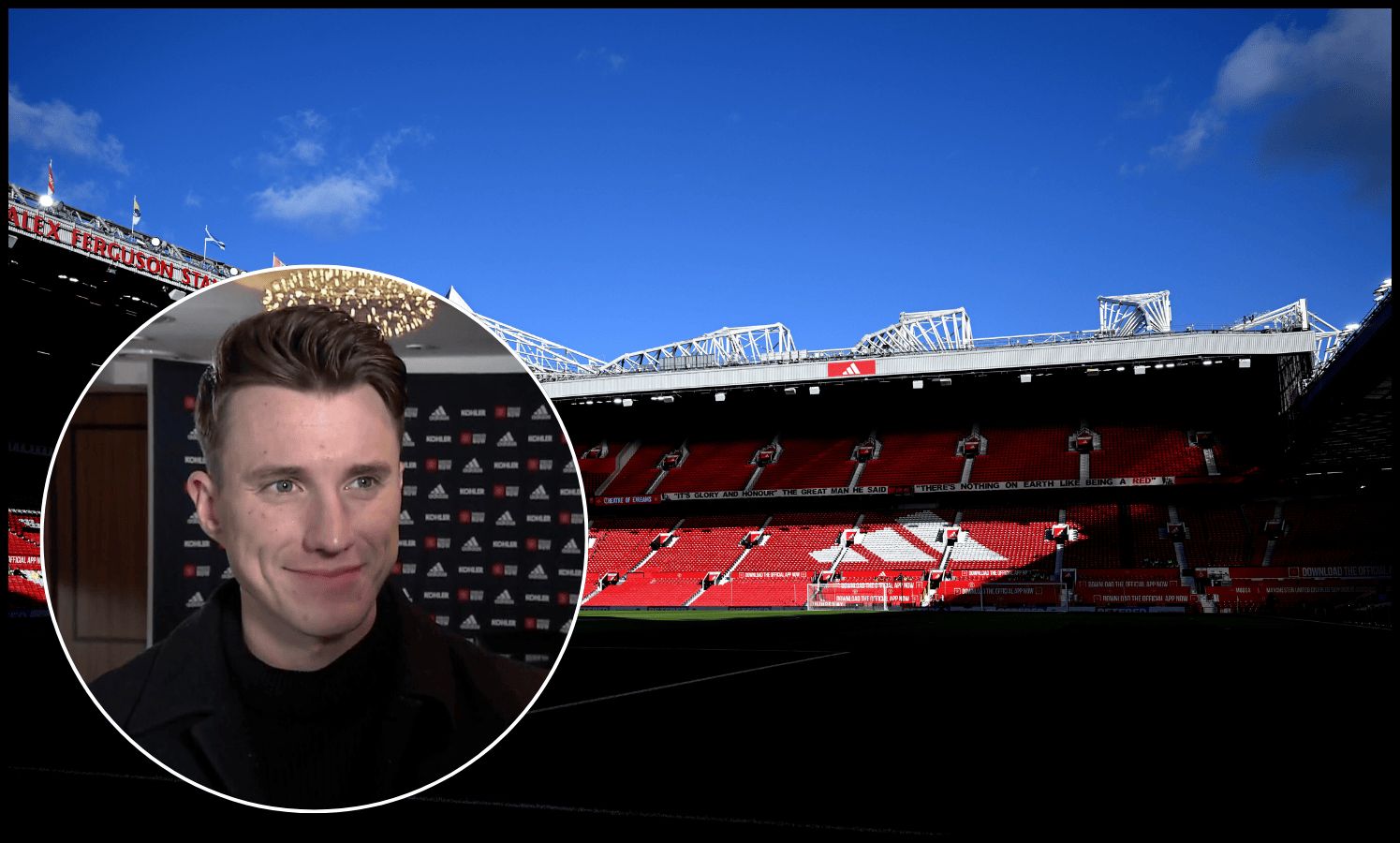A general view inside an empty Old Trafford.