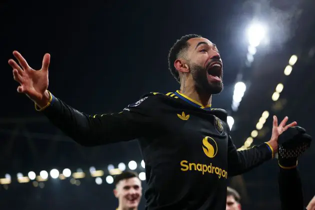 Matheus Cunha celebrates his winner against Arsenal