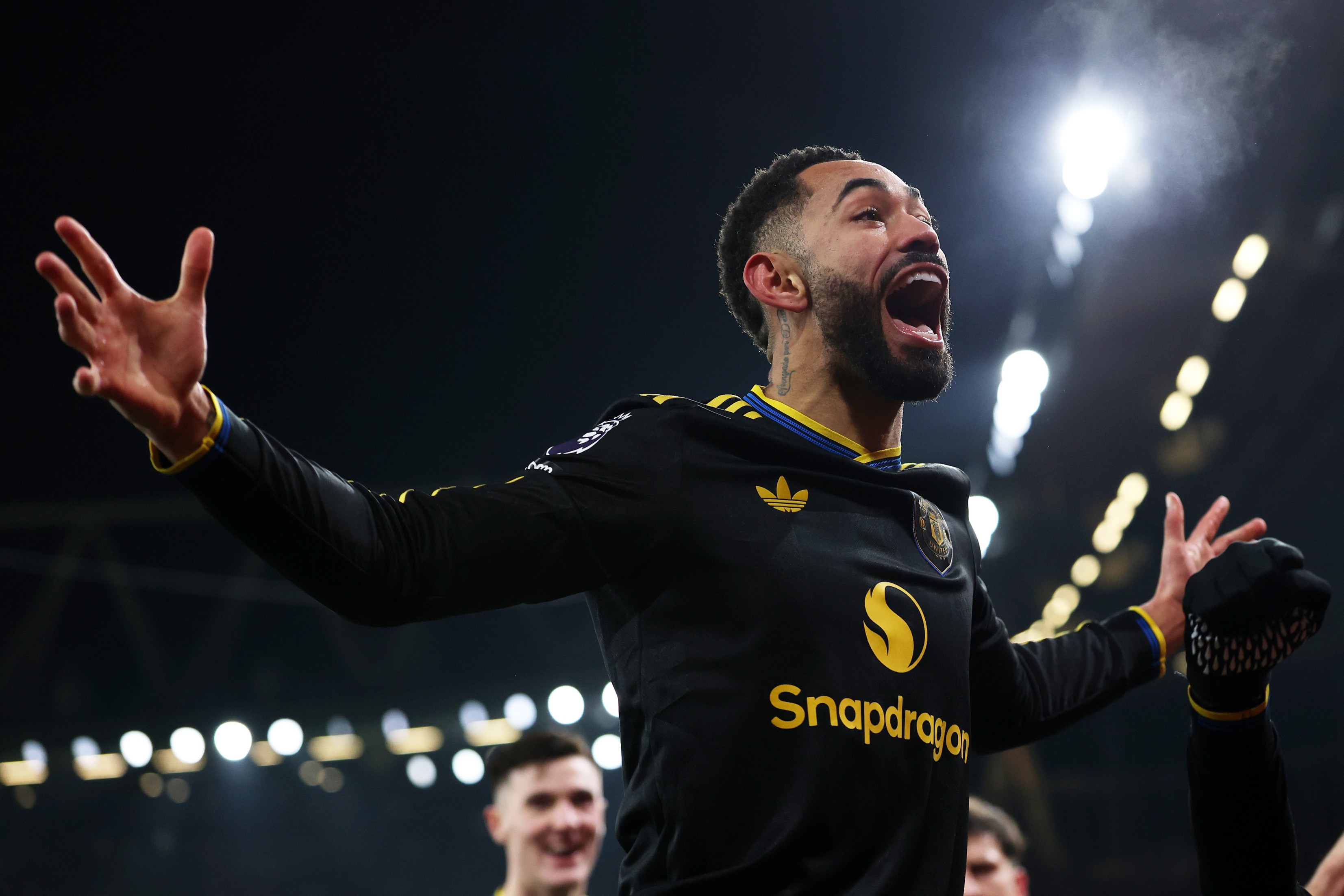 Matheus Cunha celebrates his winner against Arsenal