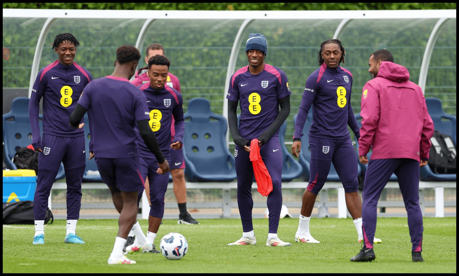 England players in training.