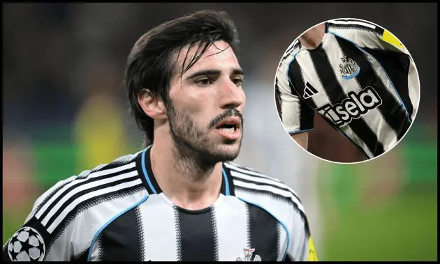 Sandro Tonali looks on while in action for Newcastle.