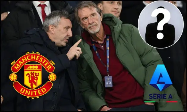 Man Utd sporting director Jason Wilcox chatting with Sir Jim Ratcliffe