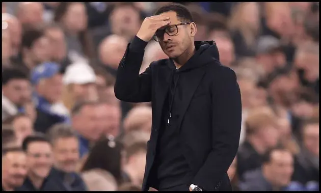 LIVERPOOL, ENGLAND - MARCH 21: Liam Rosenior, Manager of Chelsea, reacts during the Premier League match between Everton and Chelsea at Hill Dickinson Stadium on March 21, 2026 in Liverpool, England.