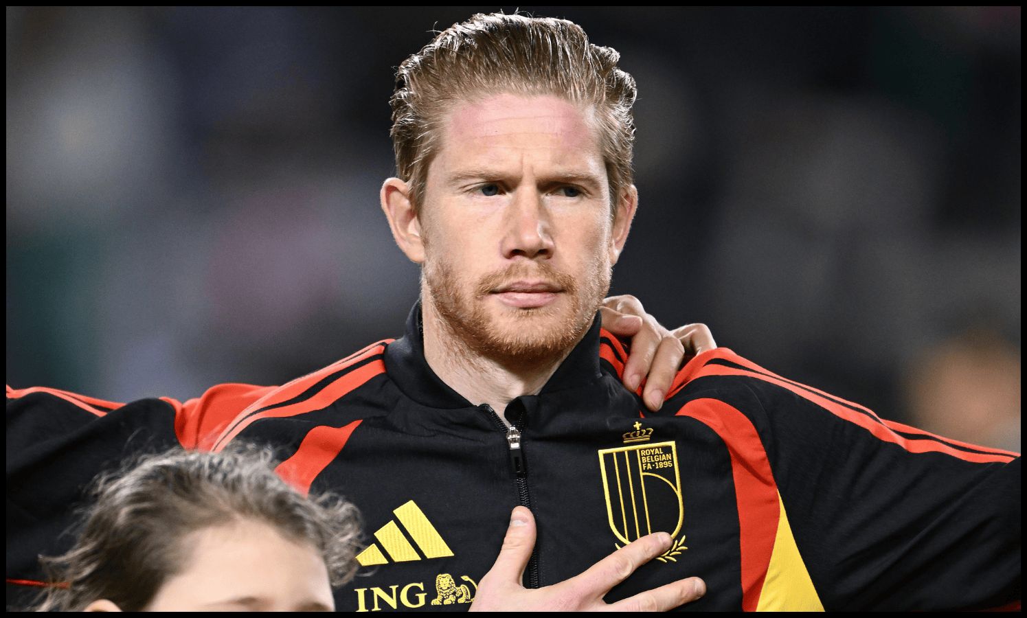 CHICAGO, ILLINOIS - MARCH 31: Kevin De Bruyne #7 of Belgium looks on prior to the game against Mexico at Soldier Field on March 31, 2026 in Chicago, Illinois.