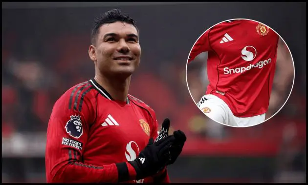 MANCHESTER, ENGLAND - FEBRUARY 07: Casemiro of Manchester United during the Premier League match between Manchester United and Tottenham Hotspur at Old Trafford on February 07, 2026 in Manchester, England