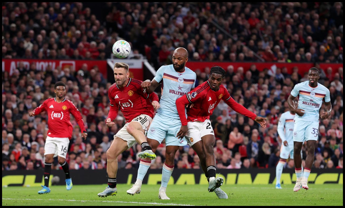 Man United players against Brentford