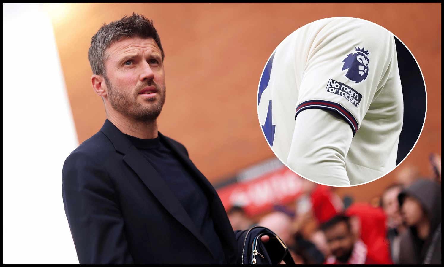 MANCHESTER, ENGLAND - APRIL 13: Michael Carrick, Manager of Manchester United, arrives at the stadium prior to the Premier League match between Manchester United and Leeds United at Old Trafford on April 13, 2026 in Manchester, England.
