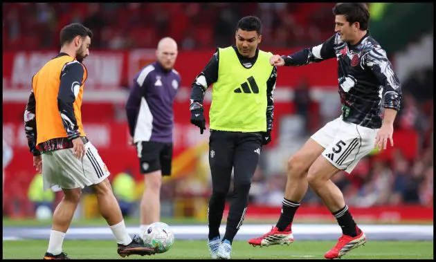 Bruno Fernandes, Casemiro and Harry Maguire