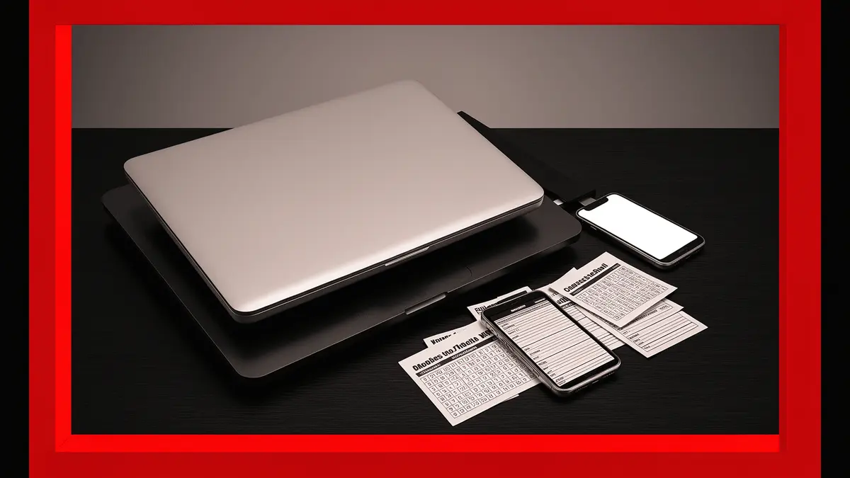 UK sports betting comparison scene with laptop and smartphone on desk