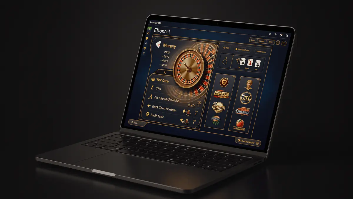 Online casino gaming platform displayed on a modern, glowing screen with professional digital interface design