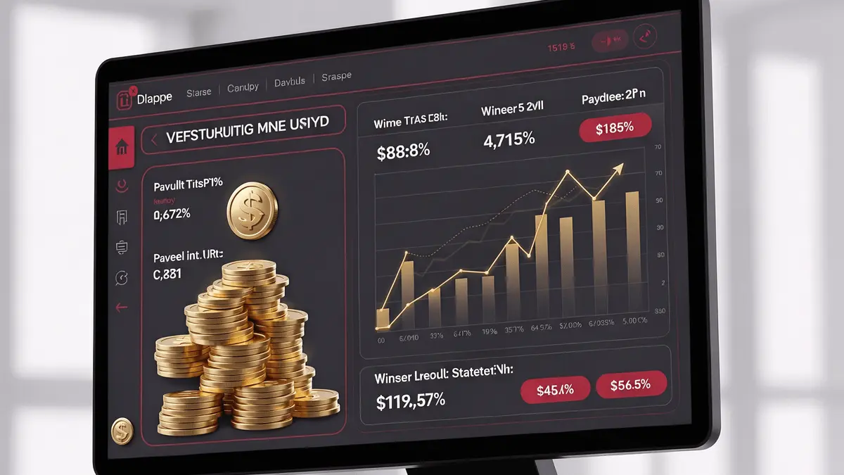 Digital interface displaying online casino payout statistics and transparency metrics with modern professional design