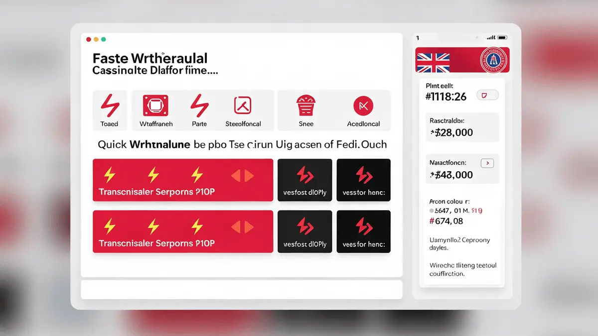 Fast withdrawal casino platforms displayed on digital devices with red and black interface accents
