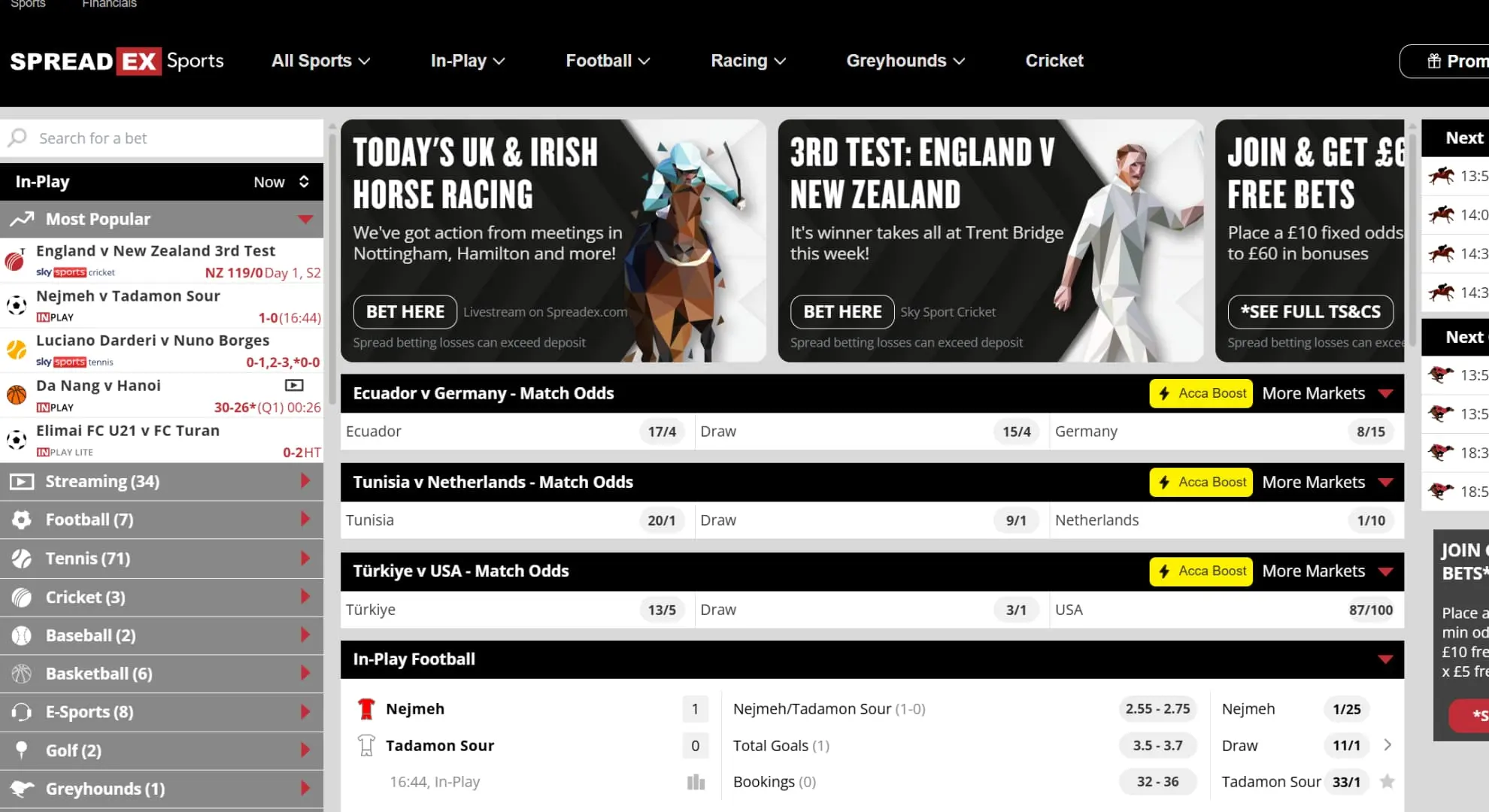 Spreadex review screenshot GB desktop