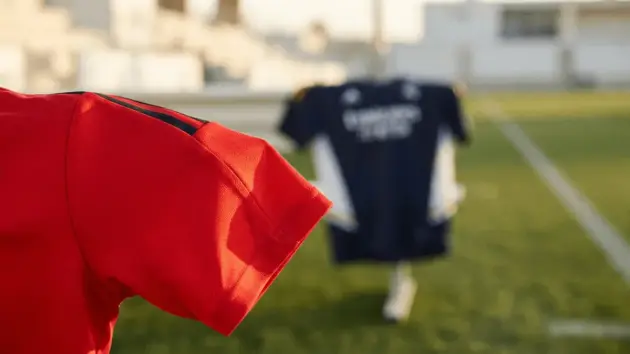 Real Madrid and Manchester United kits symbolizing Tchouaméni transfer speculation